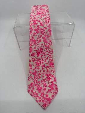 Vintage Lilly Pulitzer pink & white tie